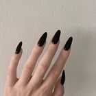 24pcs False Nail Tips Full Cover Long Stiletto Fake Nails Art Manicure Black