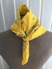 Vintage Yellow Paisley Crafted With Pride Usa Wrap Cotton Bandana Size Universal