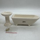 Vintage Concord Miniatures Dollhouse Bathroom 3pc Set Toilet Sink Tub Bone China