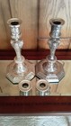 Vintage Mid Century Silver Candlesticks Set Of Two