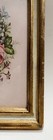 Vintage Flemish School Flowers Pink White Floral Silk Print Gold Frame Art Italy