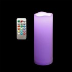 Color Changing Outdoor Flameless Pillar Candle Remote White Body-3 x8 -1 Pack