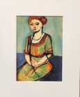 Henri Matisse  olga Merson  Modern Art Signed In The Print Matted Print