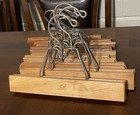 Lot Of 10 Vintage Wooden Hangers Pants skirts