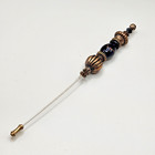 Vintage Hat Pin Art Glass And Antique Gold Finish Victorian Revival