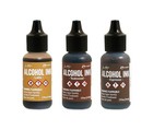 Ranger  Tim Holtz  Alcohol Ink  3 Inks  Latte  Teakwood  Espresso Brown