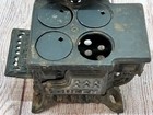 Vtg Antique Miniature Cast Iron Wood Burning Stove  queen  Model  flaws 