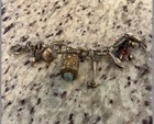 Etruscan Charms Bracelet 800 Sterling Silver Antique Italian Revival 8 5  6 Fobs