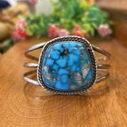 Vintage Native American Turquoise Bracelet Sterling Silver Navajo Old Pawn