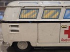 Vintage 1950s Friction Tin Bandai Volkswagen Bus Van Ambulance Works Rare