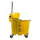 35 Quart Yellow Mop Bucket With Side Press Wringer Commercial Grade Cleaning    