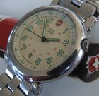 Ultra Rare Swiss Army Mens Delta 2 Polished Watch cream Dial oem Ss Bracelet vgc