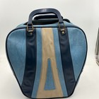 Vintage Brunswick Bowling Ball Bag Blue Single Ball W  Rack Retro Design