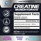 Creatine Powder 5000mg  5g  - Pure Micronized Creatine Monohydrate 60 Servings