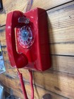 Vintage 70 s   Bright Red  Itt 354   Retro Rotary Wall Landline Telephone