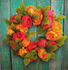 Artificial Seasonal Wreath For Front Door Or Porch  Multicolor Flower