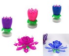 3packs  Musical Spinning Happy Birthday Candles Lotus Candle