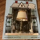 Vintage Dollhouse Miniatures Electric Table Lamp White Shade Gold Trim 1 12