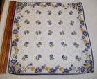 Vintage Ladies Floral Handkerchief Hankie Purple   Yellow Flowers