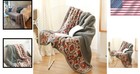 60 x50  Polyester Flannel Sherpa Throw Blanket Floral Bohemian Soft