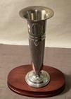 Pewter Silver-tone Metal Trumpet Bud Vase - Vase   Bud Vase