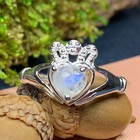 Moonstone Claddagh Ring Irish Ireland Promise Engagment 925 Ring