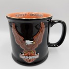 Harley Davidson Eagle Coffee Mug Raised Logo Orange Black 2000 Official Licensed