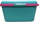 Vtg Eagle Craftstor Craft Sewing Storage Organizer Tote Bin Teal Purple Pink