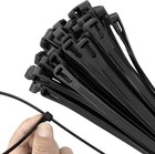 100 Pcs 12  Inch Heavy Duty Releasable 50 Lbs Nylon Cable Zip Ties Black Wire
