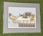 Judith Welk Signed     ed Framed Serigraph Print - Christmas At Union Station 1984