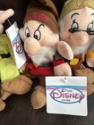 New The 7 Dwarfs Plush Bean Bag Beanie Baby Snow White Walt Disney Store   Tag