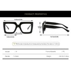 Retro Luxury Designer Black Eyeglasses Large Square Frame Anti-blue Light