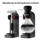 Anbbas Synthetic Badger Shaving Brush And Bowl With Black Abs Wall Mounting T   