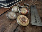 Lot Of 7 Antique Glass Horse Bridle Rosettes Harness Bridle Buttons - Singles