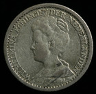 1910 Netherlands 25 Cent Silver Coin
