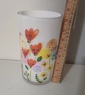 Decorative White Round Thick Glass Floral Vase 8 5    Tall