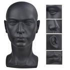 Pvc Mannequin Head Black Male Manikin Dummy Stand Model Display Hat Scarf Wigs