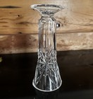 Vintage Crystal Cut Starburst   Fan Patterned Vase 7 5   