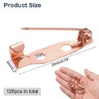 120 Pcs Safety Bar Pin 20mm Rose Gold Brooch Clasp Pins With Hole For Diy Craft