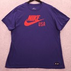 Nike Team Usa Soccer Shirt Mens Xl Blue Red Crew Neck Short Sleeve National Team