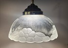 Vintage Frosted Glass Ceiling Light Fixture Hanging Lamp Cottage 16 d Chandelier