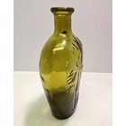 For Pikes Peak Green Glass Bottle 8 5  Embossed Hiker Reproduction Flask Vintage
