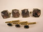 White Gold Plated Double Sided Vintage Formal Cuff Links   Shirt Tux Studs O14