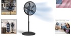 Art Deco Oscillating Pedestal Fan With Adjustable Height - 18  Black Style