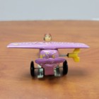 Vintage Tin Litho  Purple Training Plane Wind-up Toy