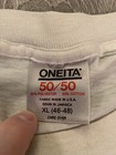 Vintage Oneita Snappy Car Rental Single Stitch Shirt White Size Xl Made In Usa