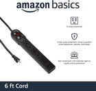 Surge Protector Power Strip  6ft Extension Cord  6-outlet  Rectangle  Black
