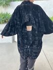 Vintage 90s Goth Crushed Velvet Shawl Cape Jacket Siamese Twin