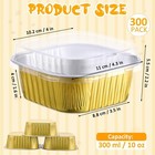 300 Pcs 10 Oz Aluminum Foil Baking Cups With Lids Square Baking Cups Disposab   
