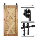  6 6ft Sliding Barn Door Hardware Kit Black Modern Closet Hang Style Track Rail